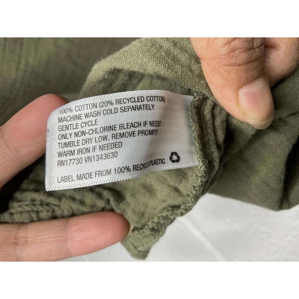 < Army Green Flutter Sleeve Blouse Size Medium > - Picture 4 of 5